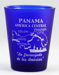 Panama Central America Cobalt Blue Frosted Shot Glass