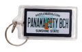 Panama City Beach Florida License Plate Acrylic Rectangular Souvenir Keychain 2.5" X 1.5"