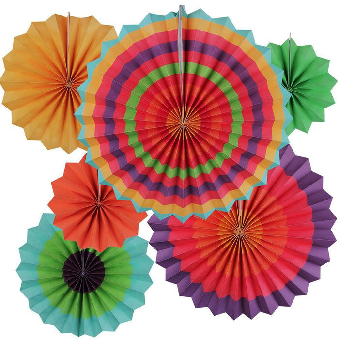 Paper Fan Flowers Party Decoration (6 Pcs)