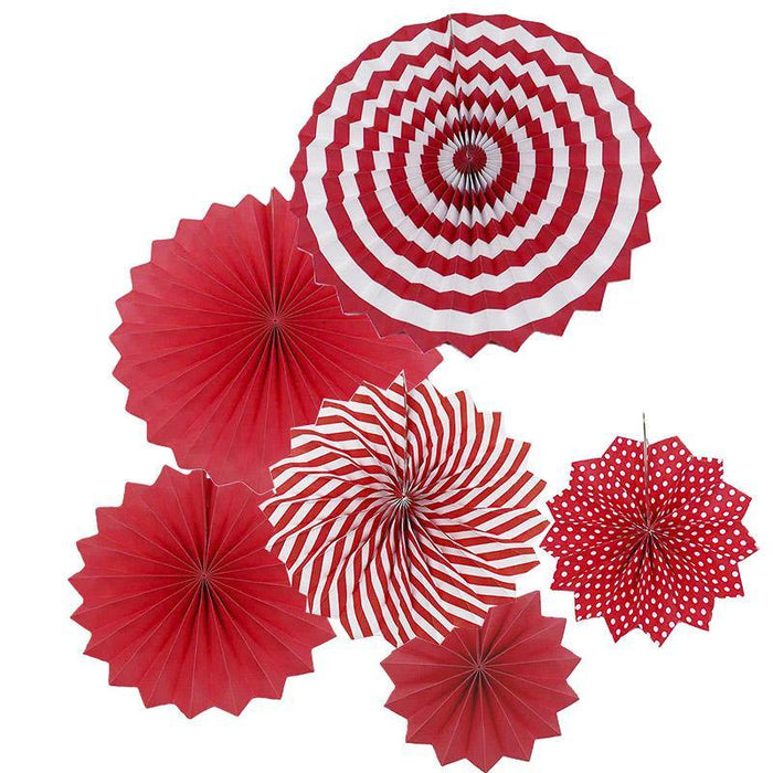 Paper Fan Flowers Party Decoration (6 Pcs)