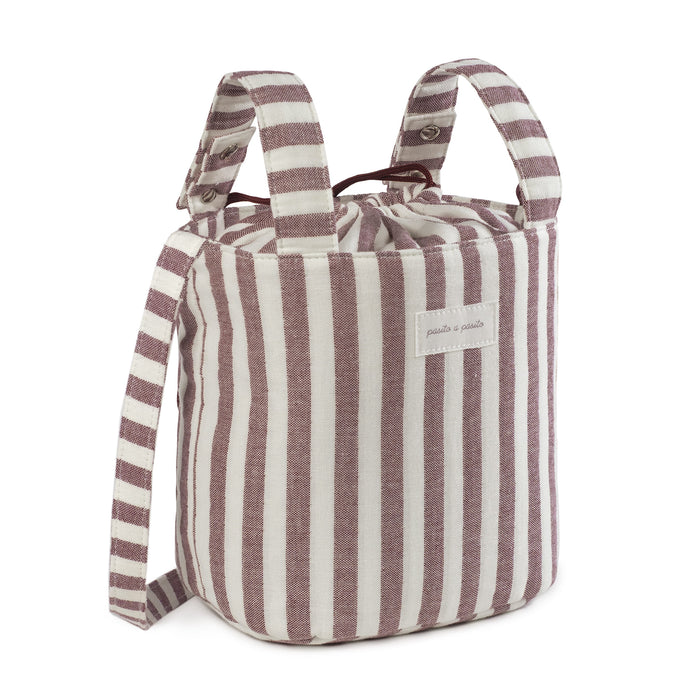 Pasito a Pasito - Bucket Bag - Cherry Stripes - Mabel & Fox