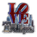 Philadelphia Pennsylvania Skyline Love Sculpture Foil Magnet 3.5" x 3.25" x 0.125"