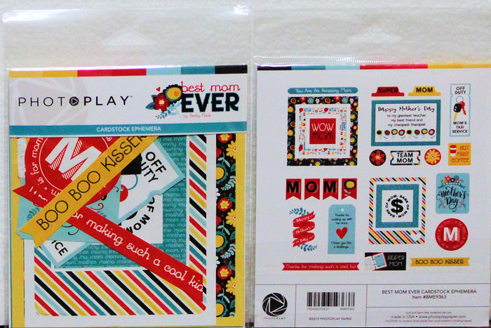 Photoplay Best Mom Ever Cardstock Ephemera - SCRAPBOOKFARE