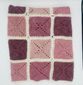 Pink and Lilac Merino Blend Crocheted Granny Square Crib Blanket