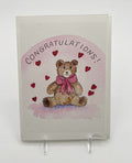 Pink Bear New Baby Card