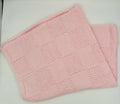 Pink Checkerboard Acrylic Knit Blanket