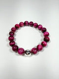 Pnk Tiger's Eye Bracelet with Sterling Silver Bead