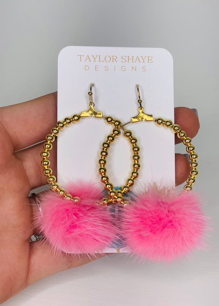 Pom Hoops - Taylor Shaye Designs