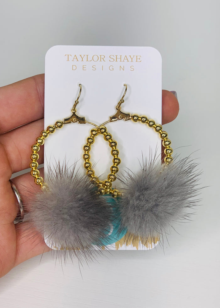 Pom Hoops - Taylor Shaye Designs
