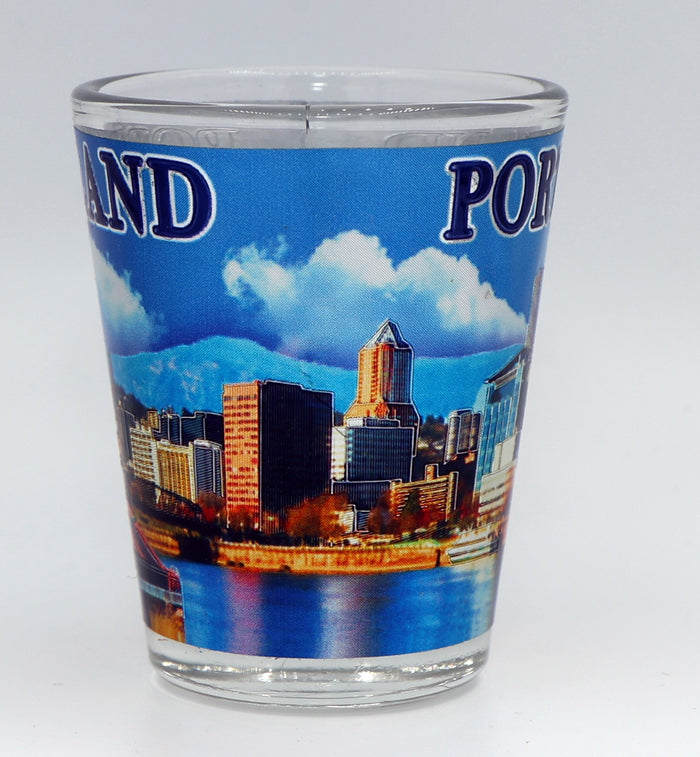 Portland Oregon Blue Skyline Shot Glass