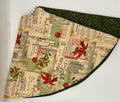 Postcard Pattern on Green and Gold Christmas Tree Skirt