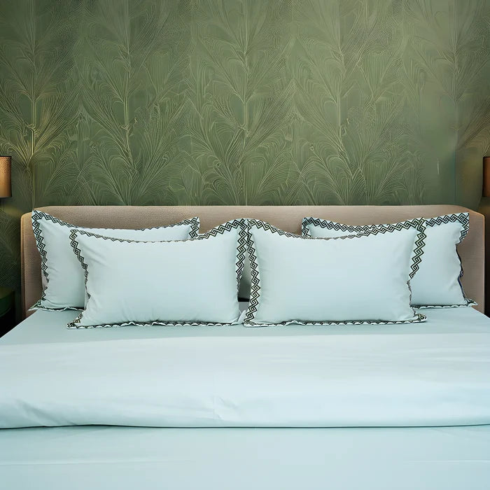 Pristine Weather Lime (300 TC) - 100% Cotton King-Size Bedsheet + 2 Pillow Covers