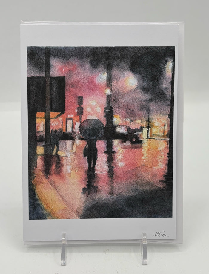 Rainy City Lights Card