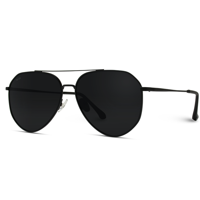 Ramsey Geometric Polarized Metal Frame Aviators Sunglasses