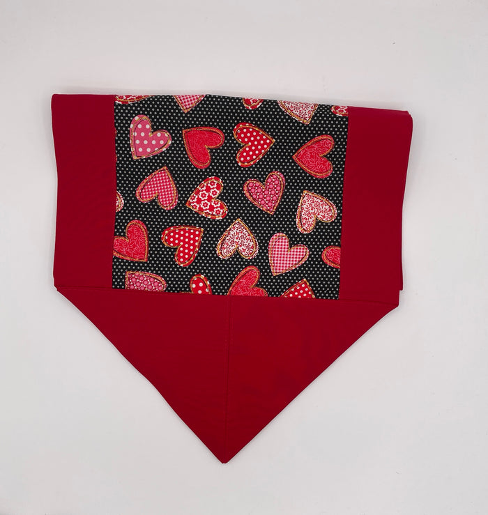 Red and Black Heart Table Runner