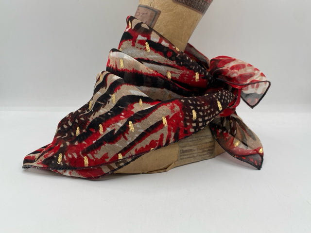 Red, Black, White, & Gold Square Scarf