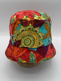 Red Patterned Bucket Hat
