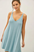 Ribbed V-Neck Knit Dress FINAL SALE