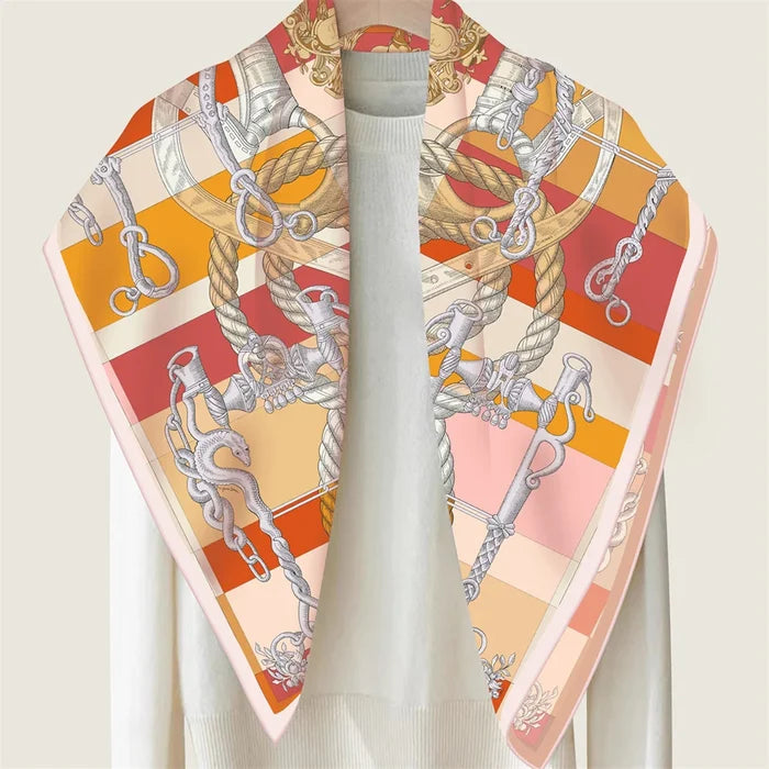 Rope Pink Double Print Scarf / 90cm