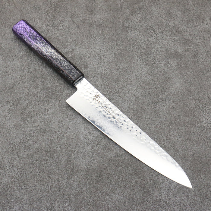 Sakai Takayuki Rinnou VG10 33 Layer Damascus Gyuto210mm Purple LacqueredHandle - Seisuke Knife