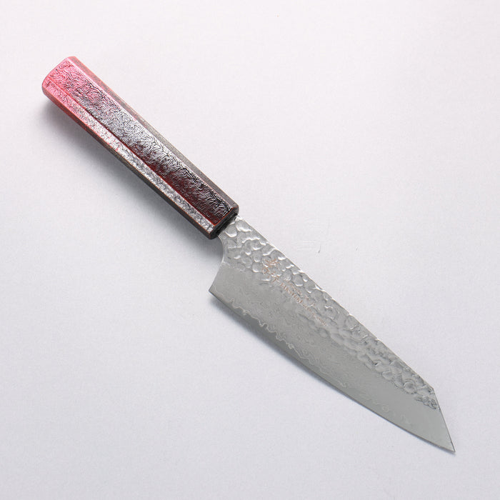 Sakai Takayuki Rinnou VG10 33 Layer Damascus Kengata Santoku160mm Red Lacquered Handle - Seisuke Knife