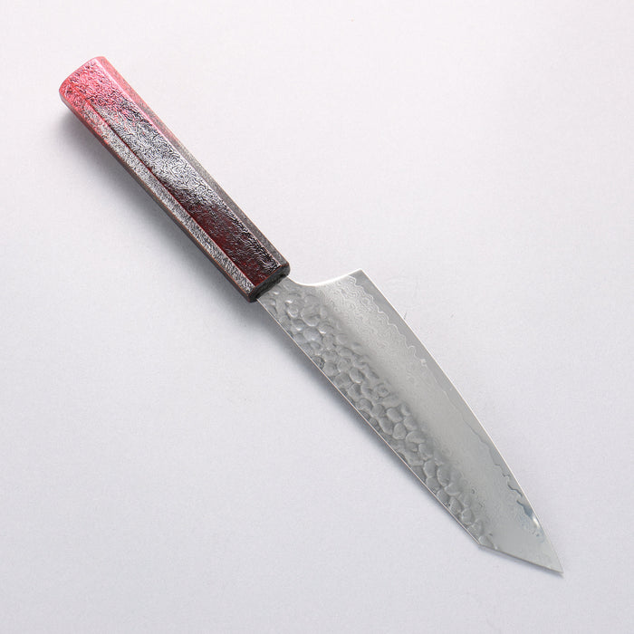 Sakai Takayuki Rinnou VG10 33 Layer Damascus Kengata Santoku160mm Red Lacquered Handle - Seisuke Knife