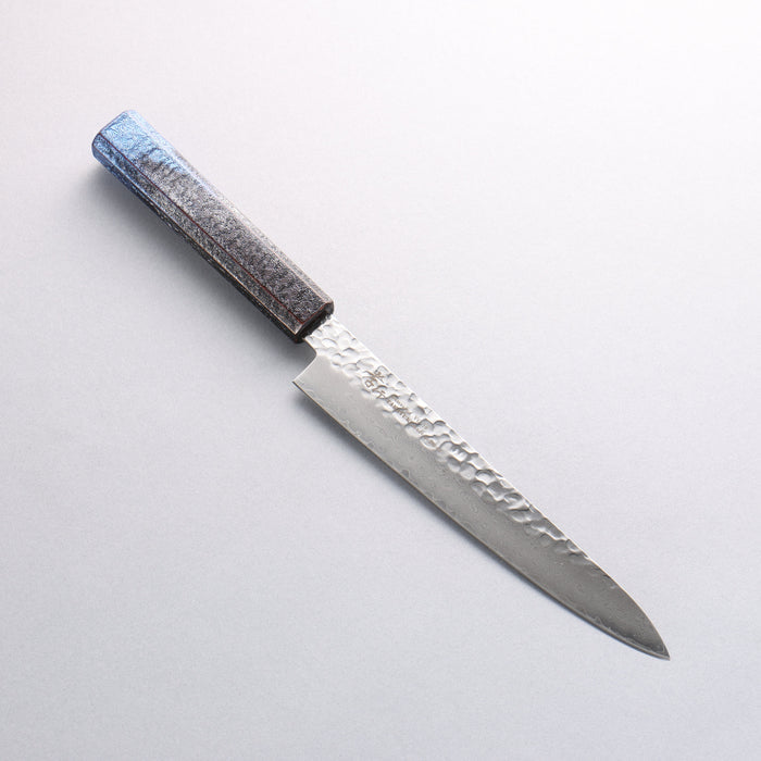 Sakai Takayuki Rinnou VG10 33 Layer Damascus Petty-Utility 180mm Blue Lacquered Handle - Seisuke Knife