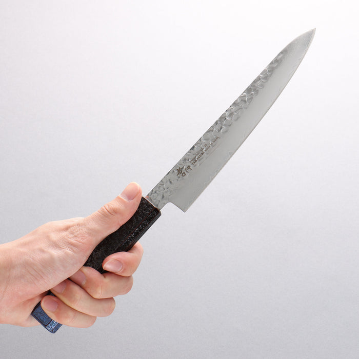 Sakai Takayuki Rinnou VG10 33 Layer Damascus Petty-Utility 180mm Blue Lacquered Handle - Seisuke Knife