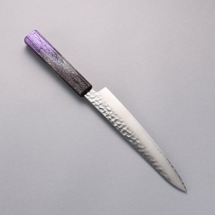 Sakai Takayuki Rinnou VG10 33 Layer Damascus Petty-Utility 180mm Purple Lacquered Handle - Seisuke Knife