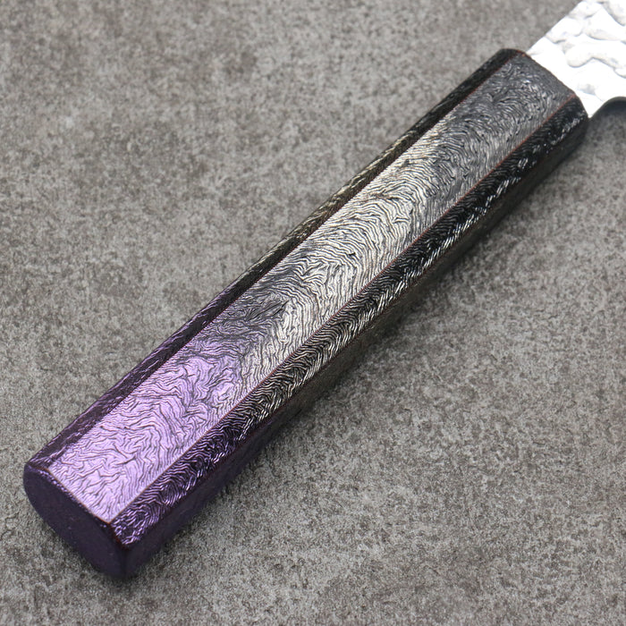 Sakai Takayuki Rinnou VG10 33 Layer Damascus Santoku170mm Purple LacqueredHandle - Seisuke Knife