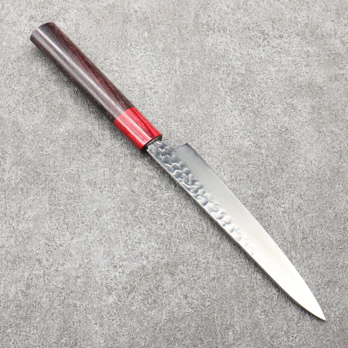Sakai Takayuki VG10 Damascus Petty-Utility 150mm Shitan & Red Pakkawood Handle - Seisuke Knife
