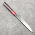 Sakai Takayuki VG10 Damascus Petty-Utility 150mm Shitan & Red Pakkawood Handle - Seisuke Knife