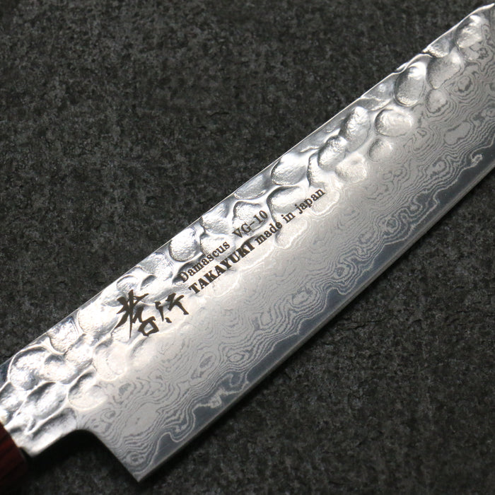 Sakai Takayuki VG10 Damascus Petty-Utility 150mm Shitan & Red Pakkawood Handle - Seisuke Knife