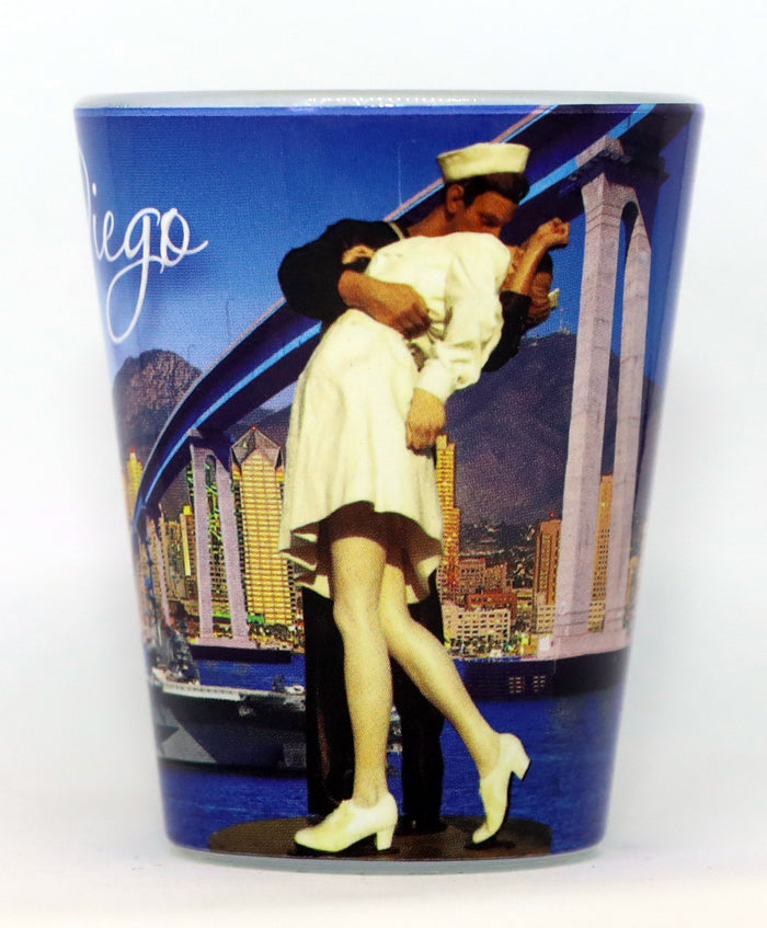 San Diego California Kissing Sailor Shot Glass