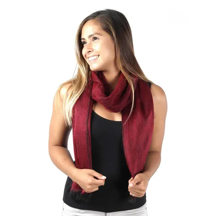 Sapphire Red Alpaca Scarf