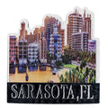 Sarasota Florida City Skyline Foil Magnet 3.125" x 3.0" x 0.125"