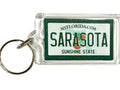 Sarasota Florida License Plate Acrylic Rectangular Souvenir Keychain 2.5" X 1.5"