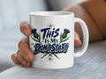 White mug with "THIS IS MY DON'T START" and thistle design.