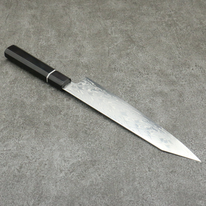 Seisuke AUS10 Mirror Crossed Kiritsuke Gyuto  210mm Black Pakka wood Handle - Seisuke Knife