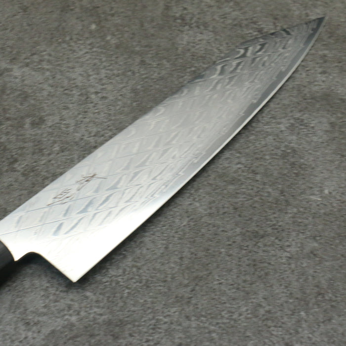 Seisuke AUS10 Mirror Crossed Kiritsuke Gyuto  210mm Black Pakka wood Handle - Seisuke Knife