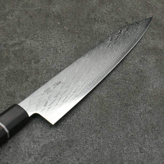 Seisuke AUS10 Mirror Crossed Kiritsuke Gyuto  210mm Black Pakka wood Handle - Seisuke Knife