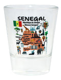 Senegal Map and Attractions Collage Shot Glass