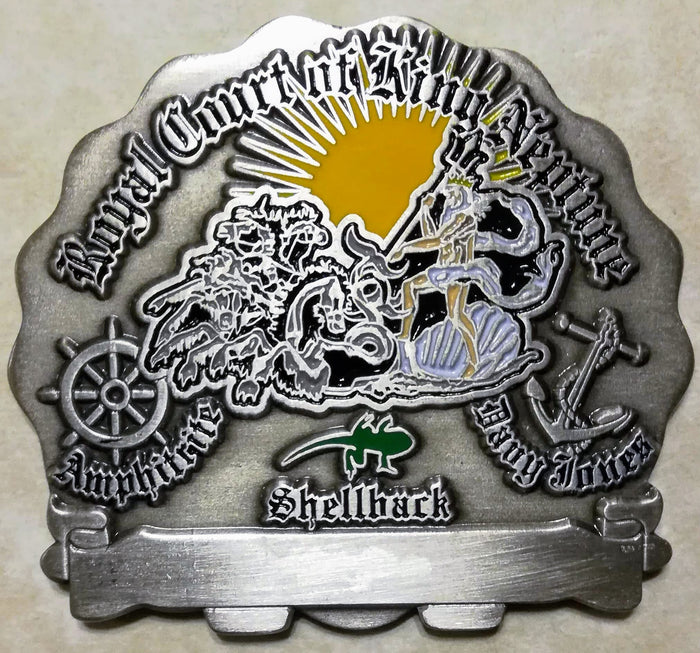 Shellback Ancient Order of the Deep Navy Challenge Coin
