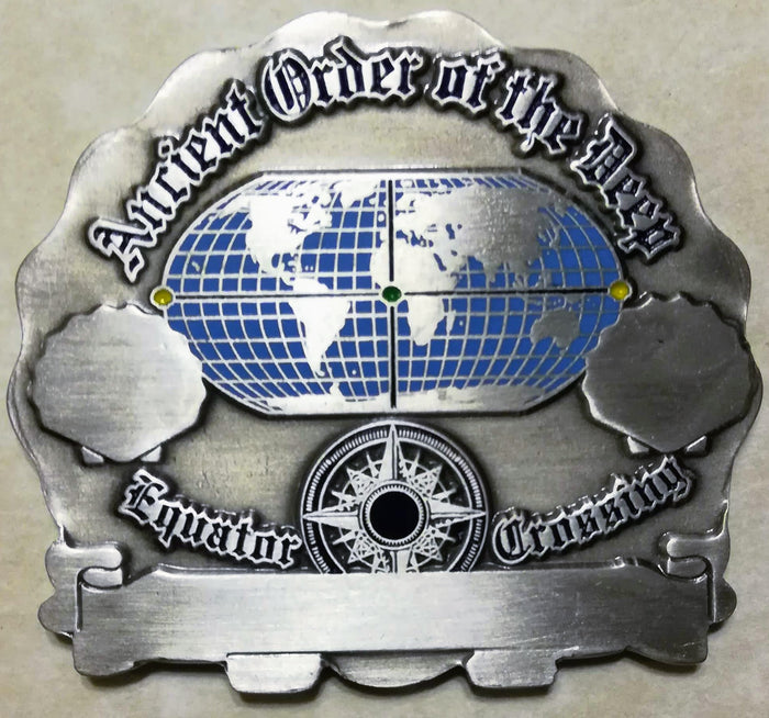 Shellback Ancient Order of the Deep Navy Challenge Coin