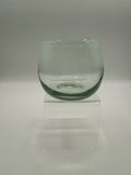 Short Handblown Wine Glass With White Rim Band