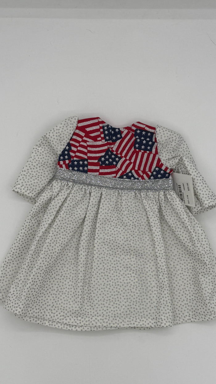 Silver Dot Dress with Patriotic bodice