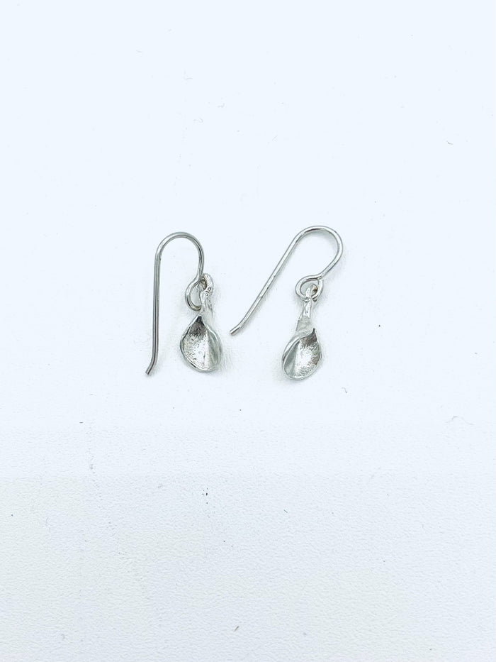 Single Small Lily Sterling  Silver Earrings