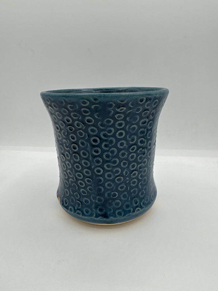Slate Blue Utensil Holder with Ring Texture
