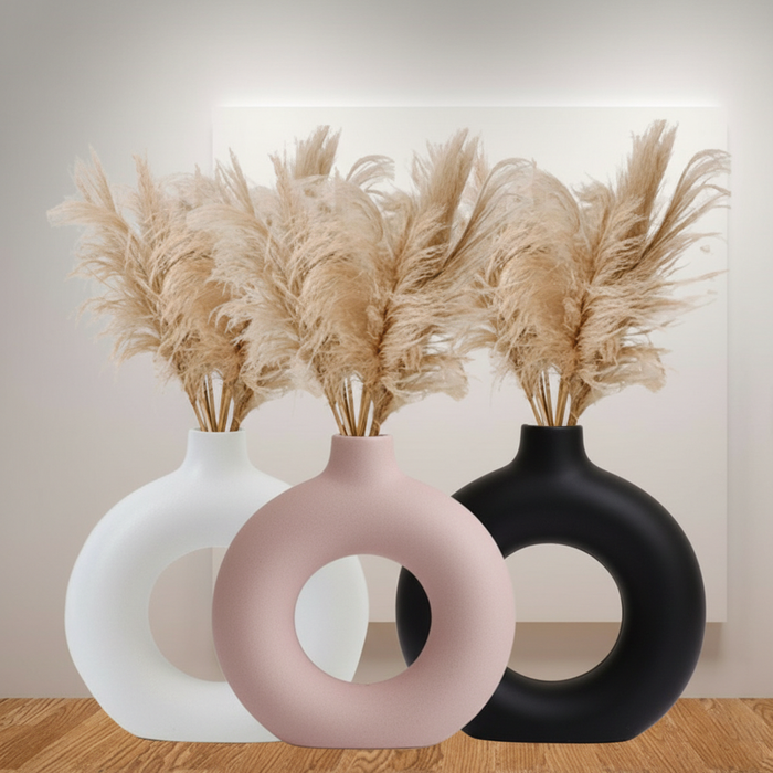 Sleek Ceramic Donut Glaze Vase - 6 Inch (MVS)