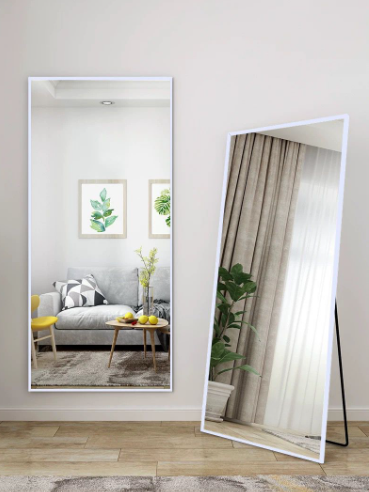 Sleek Full-Length Mirror with Sharp Corners - Standing/Hanging (LL)
